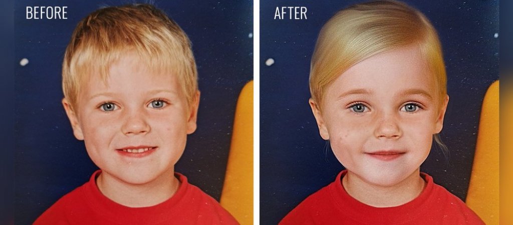 Lucy Hellenbrecht hat das Geschlecht ihrer Kinderbilder mittels künstlicher Intelligenz anpassen lassen.